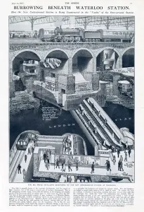 Wasserloch U-Bahnhof - Querschnitt 1926