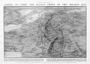 Der Westfront-Battlefeld - Karte von August 1914