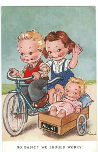 Weltkriegszeit - Komik-Postkarte - Keine Grundlage, wir sollten besorgt sein
