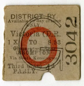 London Underground History Drucke: London Underground - District Line - Single Ticket