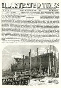 Isambard Kingdom Brunel Designs Drucke: Leviathan later named SS Great Eastern under construction