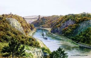 Drucke von Der Avon Tal in Clifton bei Bristol wurde von dem Landschaftsmaler Alfred Robert Quinton für die Verlags- und Druckfirma Sevenoaks based J Clifton Drucke: Avon Klippen, Clifton, Bristol