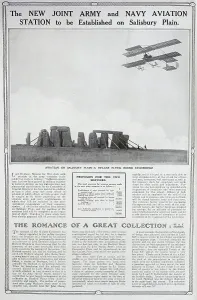 Salisbury Drucke: Doppeldecker über Stonehenge