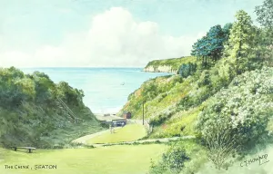 English Coastal Scene Drucke: The Chine, Seaton, Devon
