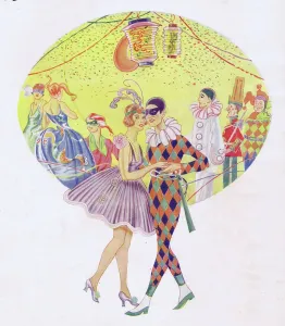 Vintage Fancy Dress Costumes Drucke: A scene of a fancy dress party (1920s) Date: 1920s