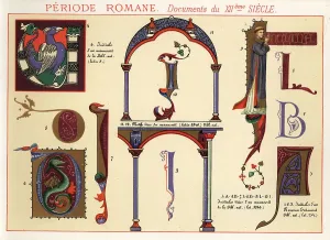 Medieval Illuminated Letters Drucke: Initials, design elements and frames from documents of the Roman