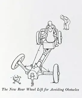 William Heath Robinson Illustrations Drucke: The new wheel lift for avoiding obstacles