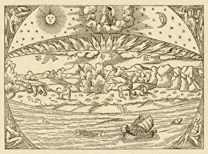 16th Century Prints Drucke: Newly Created Earth 1550