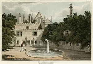 Nottinghamshire England Drucke: Newstead Abbey / Ackermann