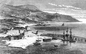 French Riviera Coastline Drucke: Nice in 1860