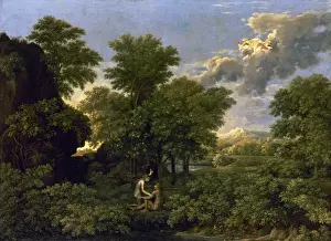 Drucke von Nicolaus Poussin (* 1594; † 1665), französischer Maler, Gemälde: Frühling (Der Paradies auf Erden). Öl auf Leinwand, um 1660. Klassizismus. Louvre-Museum in Paris Nicolas Poussin Drucke: Nicolas Poussin (1594-1665). Frühling (Der Erdparadies)