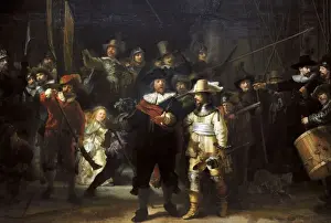 Drucke von Rembrandt Harmenszoon van Rijn (1606-1669). Niederländischer Maler. Die Nachtwache, 1662 Rembrandt Drucke: Die Nachtwache aus dem Jahr 1662 von Rembrandt (1606-1669)