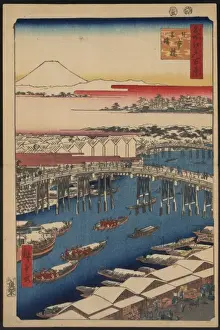 Mount Fuji Artwork Drucke: Nihon bridge, clearing after snowfall
