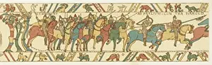 Drucke von Wiliam und seine Männer rücken vor, um Harold's Armee zu treffen Schlacht Von Hastings Drucke: Die Normanconquête 12 von 16