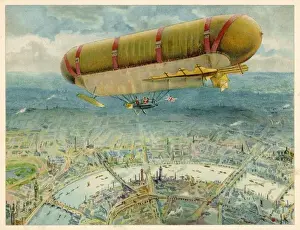 Vintage Aircraft Designs Drucke: Nulli Secundus Airship