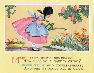 Drucke von Maria Maria sehr widersprüchlich wie wächst dein Garten? Silberklinge und Muschelhäuschen und schöne Mädels alle reihen sich aneinander ein Datum: um die Jahrtausendwende Kinderzimmer Drucke: Mary, Maria sehr widersprüchlich