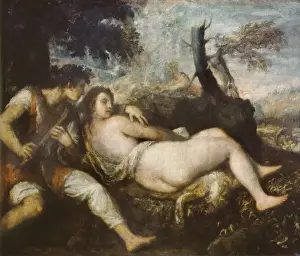 Historical Fine Art Prints Drucke: Nymph and Shepherd
