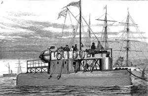 Drucke von Ein Schneidbild zeigend die Obelschiffslinie Königin Kleopatra vor Gravesend im Kent ab dem Ende ihres Reise von Ägypten 1878 Gravesend Drucke: Die Pyramidenfregatte Königin Kleopatras von Gravesend, 1878