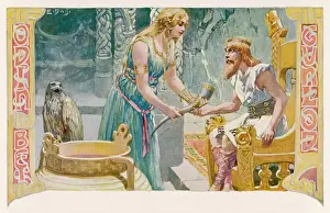 Nordische Mythologie Drucke: Odin und Gunlöd