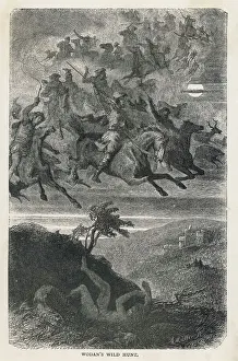 Nordische Mythologie Drucke: Odens wilde Jagd