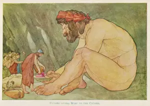 Ancient Greek Art Drucke: Odysseus & the Cyclops