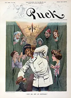 Puck Magazine Illustrations Drucke: Put me off at Buffalo