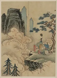 Woodblock Art Japan Drucke: Offering to the mountain spirits