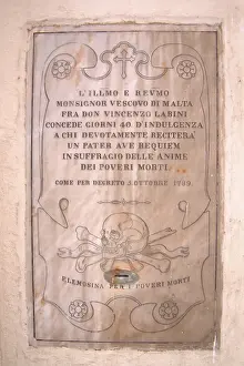 Bieten Sie in der Gedenkplatte - Valletta, Malta