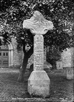 Early 1900s Irish Landmarks Drucke: Old Cross, Downpatrick