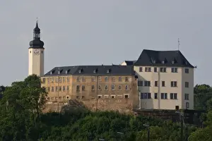 Thuringia Germany Architecture Drucke: Old and new castles, Greiz, Thuringia, Germany