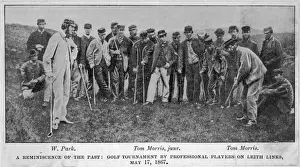 Drucke von Ein Golfspiel mit Willie Park, Old Tom Morris und Young Tom Morris auf den Leith Links in Schottland Verwandte Bilder Drucke: Alter und junger Tom Morris