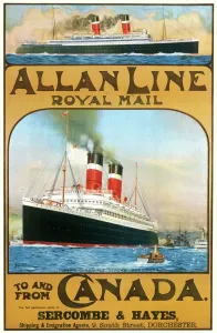 Plakat zur Allan Line nach Kanada