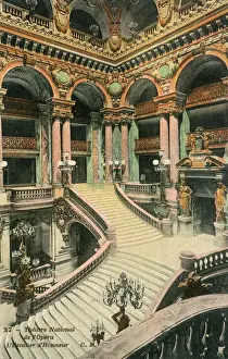 Theatern Drucke: Opernhaus in Paris, 1905 - Innenraum