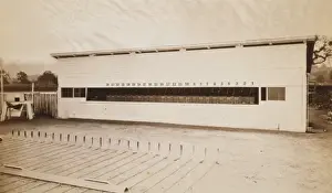 Operating Room Equipment Drucke: Operating track, covered with rubber flooring, and crossed w