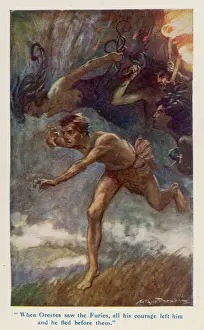Drucke von Orestes wird von den Eumeniden verfolgt Orestes Drucke: Oreste und die Eumeniden