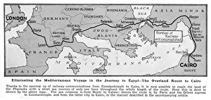 Oriental-Express - Karte der Überseeroute nach Kairo