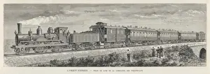 Drucke von Der Orient Express - Bauern aus dem Land stehen und den Zug passieren lassen Verwandte Bilder Drucke: Zug Orient Express im ländlicher Umgebung