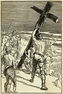 Christian Art Prints Drucke: Oswald Sets up Cross