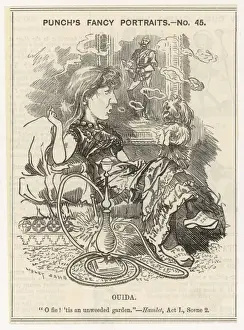 Victorian Era Literature Figures Drucke: OUIDA IN PUNCH