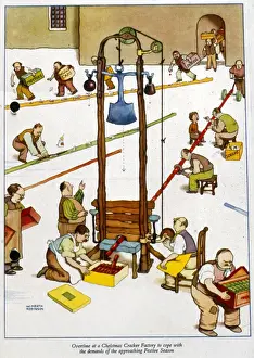 Überstunden in einer Weihnachtsgeschenkmanufaktur von William Heath Robinson