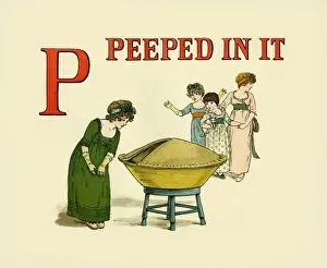 Drucke von Er hat hineingeschaut Kate Greenaway Drucke: Er hineinschaukte