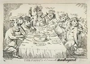 Regency Period Art Drucke: The paddys at dinner with Puddinghead the Regent
