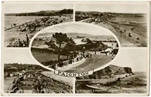 Devon Seaside Towns Drucke: Paignton, Devon - Various places of note
