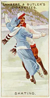Ice Skating In Winter Drucke: Pair Ice-Skating 1914