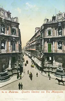 Quattrocanti und Via Macqueda in Palermo auf Sizilien Italien