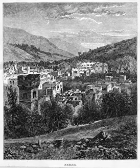 Drucke von Allgemeiner Blick auf das Dorf, am Standort des alten Schekem Verwandte Bilder Drucke: Palästina Nablus