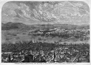 Panoramic View Of Istanbul Drucke: Panoramic View of Constantinople 1853