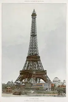 Eiffel Tower History Drucke: Paris / Eiffel Tower 1889