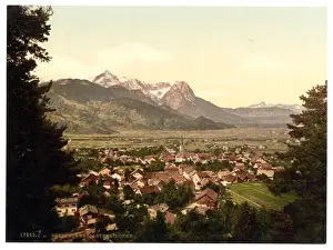 Picturesque German Towns Drucke: Partenkirchen, general view, Upper Bavaria, Germany