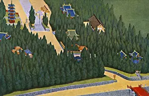 Teilansicht eines japanischen Kaiserpalastes